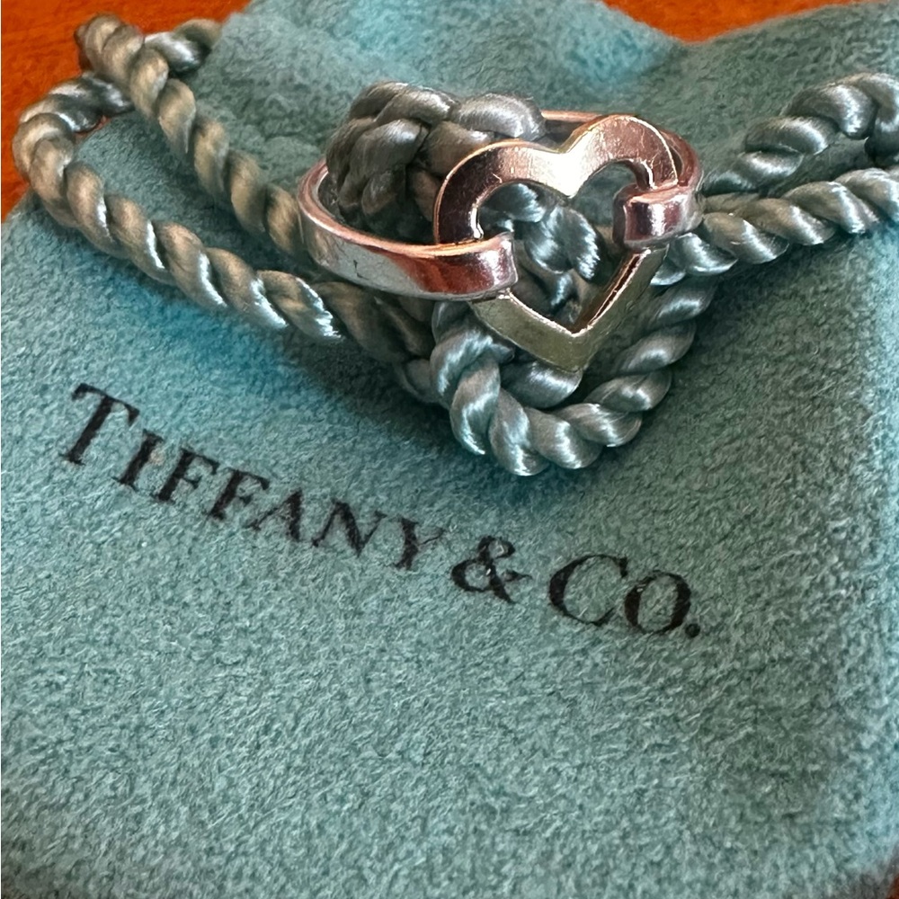 Tiffany & Co.Sterling Silver w/18k Gold Heart Ring 4.25